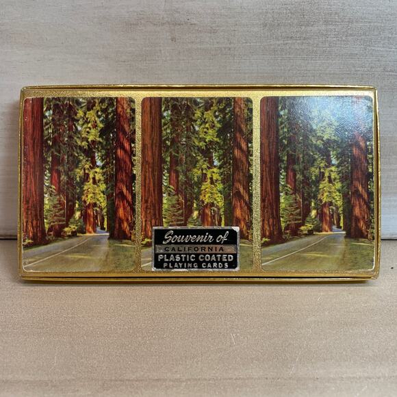 Samba Coated Playing Cards Three Deck Canasta Set Gold Box of Calif Plastic - Picture 10 of 10